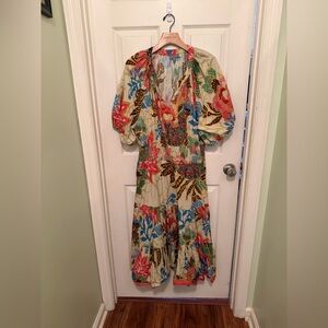 Anthropologie Colorful Floral Midi Dress